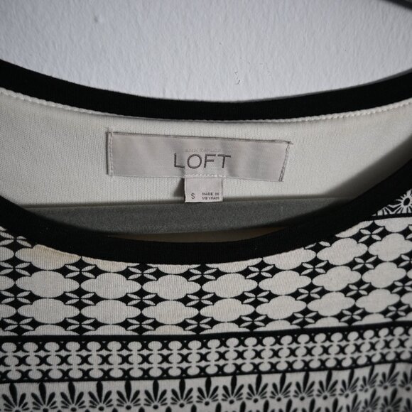 Ann Taylor Loft Geometric Dress – Black & White – Size S - Picture 5 of 12